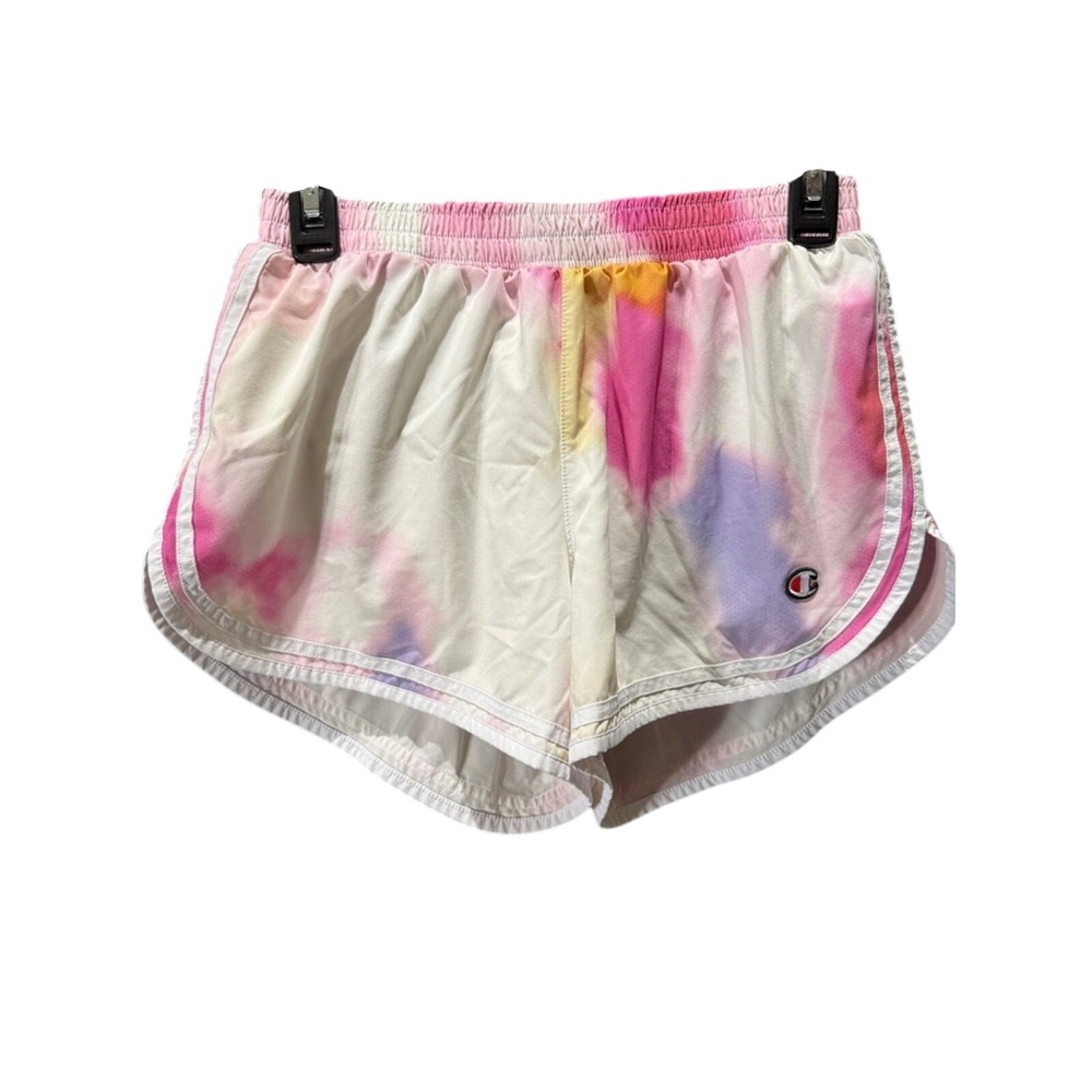 Champion Tie-Dye Pink, Purple & Yellow Women's Athletic Shorts Size Medium
